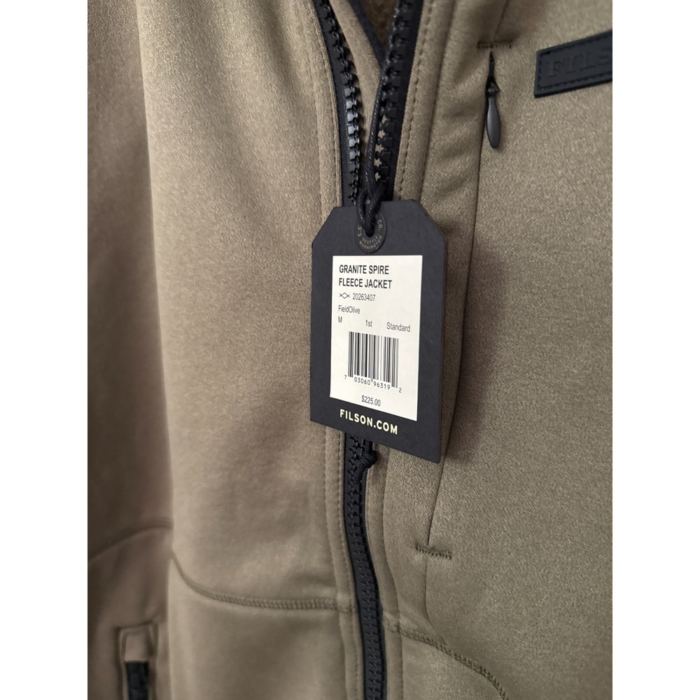 Filson Granite Spire Fleece Jacket Mens Medium Field Olive Green 20263407 NWT - Picture 3 of 6